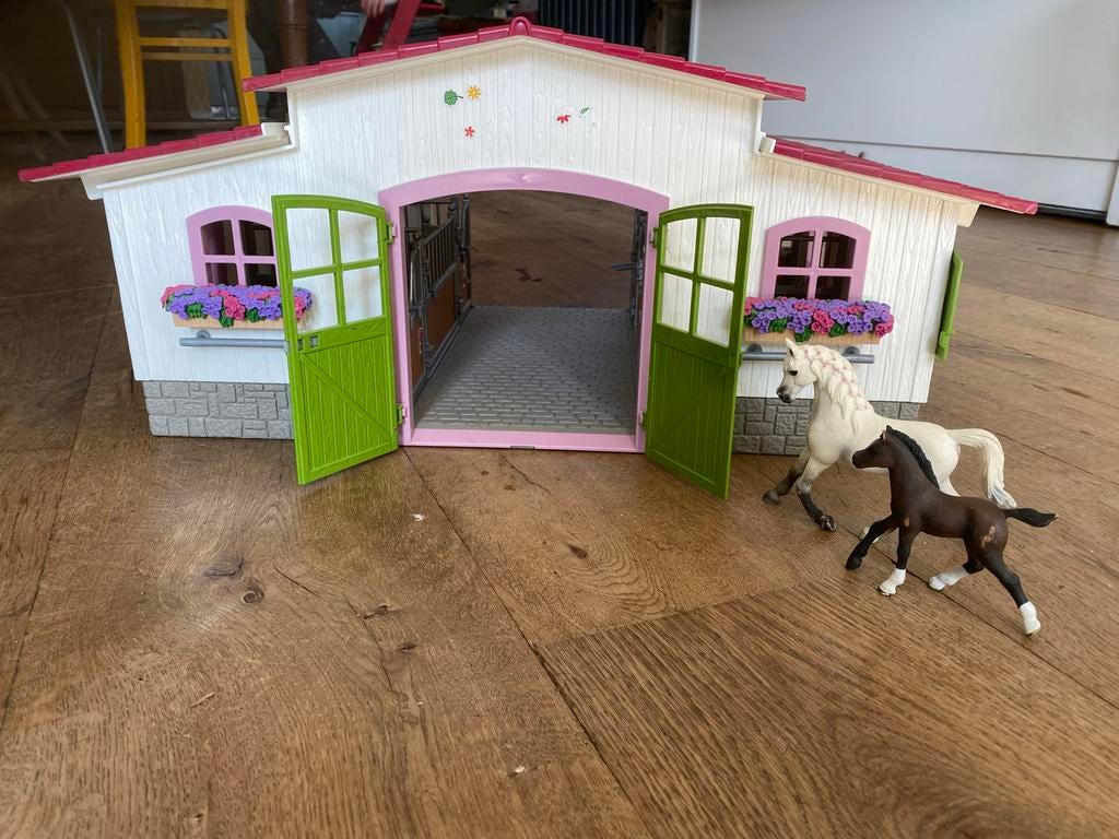 Schleich manege met paardjes, Ophalen of Verzenden, Gebruikt, Jongen of Meisje