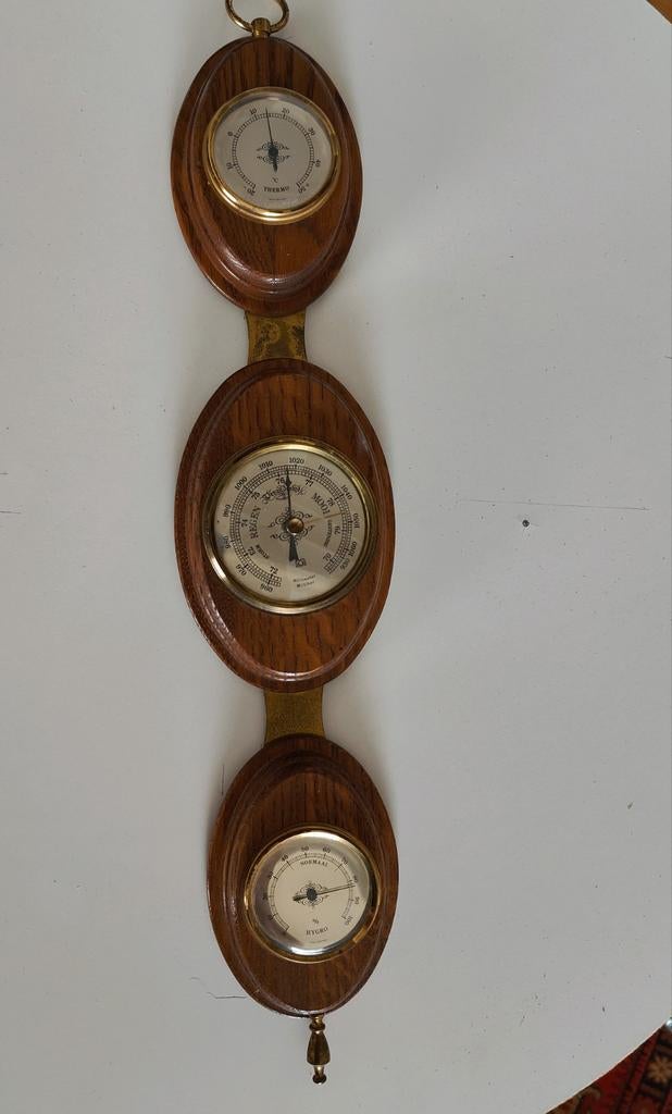 Ouderwets weerstation, barometer, thermometer en hygrometer, Ophalen of Verzenden, Weerstation