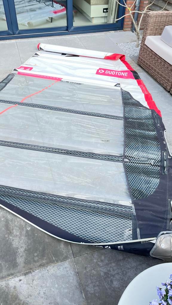 Duotone Warp 8.4 (2019)- in prima staat, Watersport en Boten, Windsurfen, Ophalen of Verzenden, Zo goed als nieuw, Zeil, 7 m² of meer