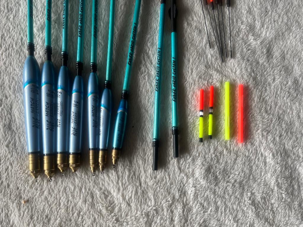 adv 205 / NIEUW set 7 matchdobbers EXNER, Ophalen of Verzenden, Nieuw, Dobber of Lood