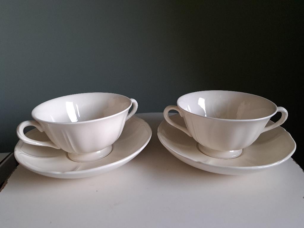 Wedgwood soepkop & schotel Queen's Shape nieuwstaat, Ophalen, Overige typen, Nieuw, Wedgwood