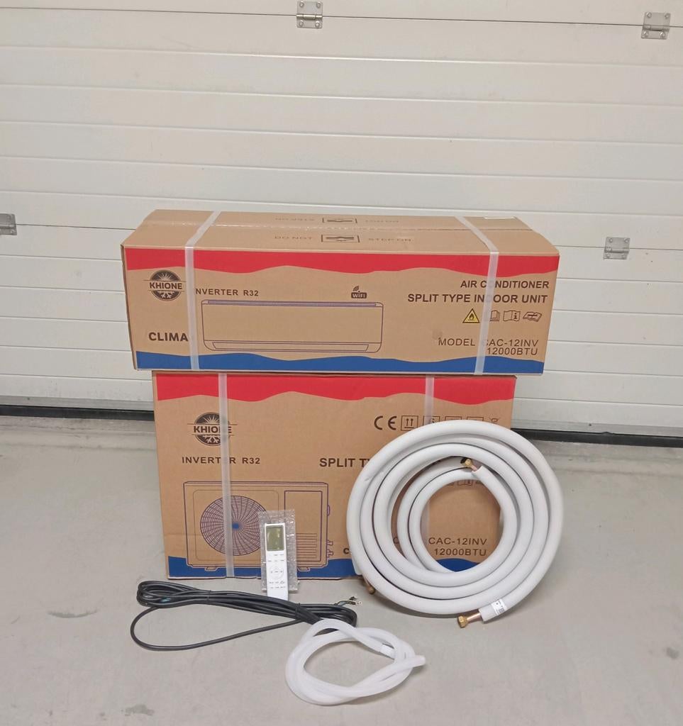 Airco's split unit 3.5 kw&5kw wifi leidingset 4 meter, 3D, Koelen en Ontvochtigen, Timer, Nieuw, 3 snelheden of meer