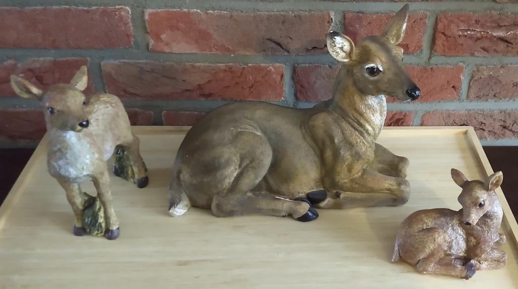 beelden hert met reetjes, polyresin, volgnr 10, Ophalen of Verzenden, Zo goed als nieuw, Dier