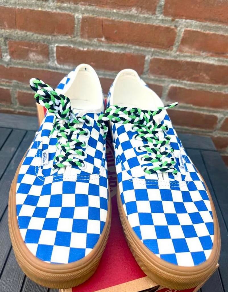 Vans authentic checkerboard 43 retro vintage skateboarding, Nieuw, Sneakers of Gympen, Verzenden, Blauw