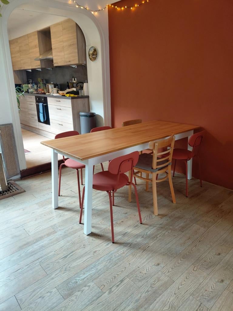 Pinntorp IKEA eettafel 75x187, Gebruikt, Scandinavisch, Vijf personen of meer, 150 tot 200 cm