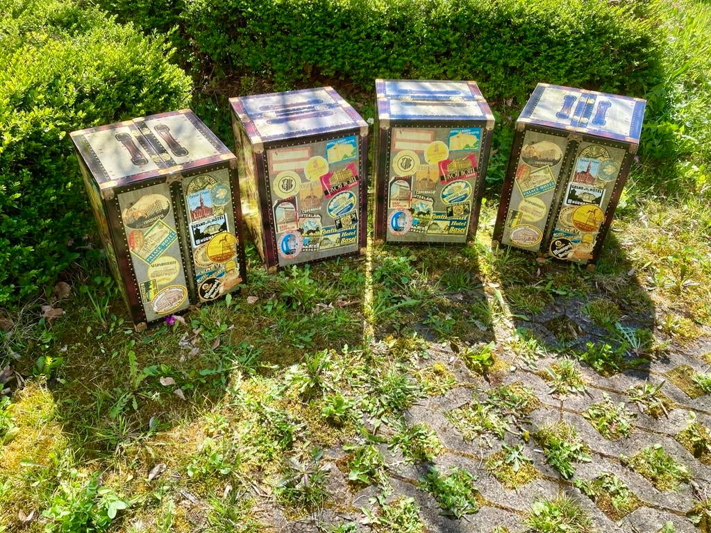 Opvouwbare karton krukjes vintage koffer model - tot 200 kg, Ophalen, Gebruikt, Overige materialen