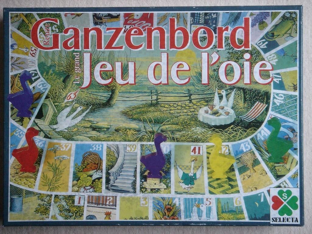 LEUK: REUZE Ganzenbord XXL met Grote Houten speelstukken!!!, Vijf spelers of meer, Ophalen, Gebruikt, Selecta