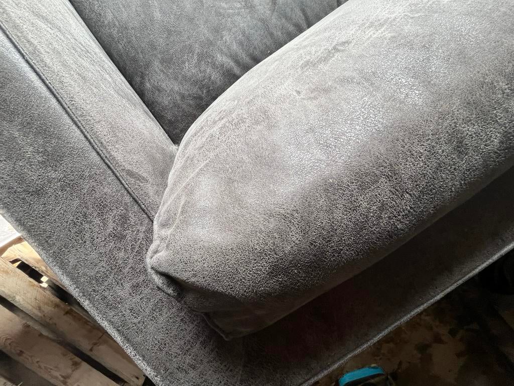 Geschuurd  leren 3 zits bank ., Ophalen of Verzenden, Gebruikt, 75 tot 100 cm, Leer