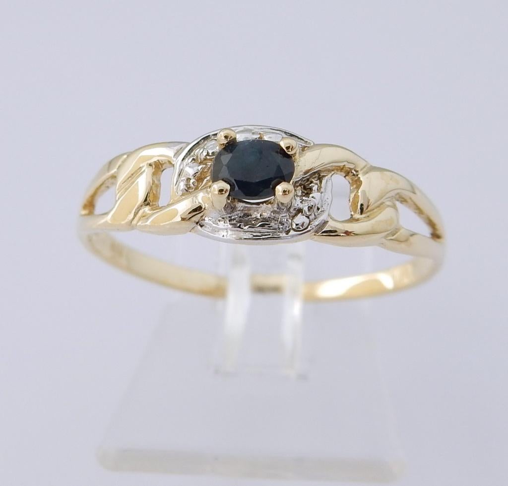 Prachtige 14 karaat Gouden Damesring Ring Saffier M18, Verzenden, Nieuw, Met edelsteen, Dame