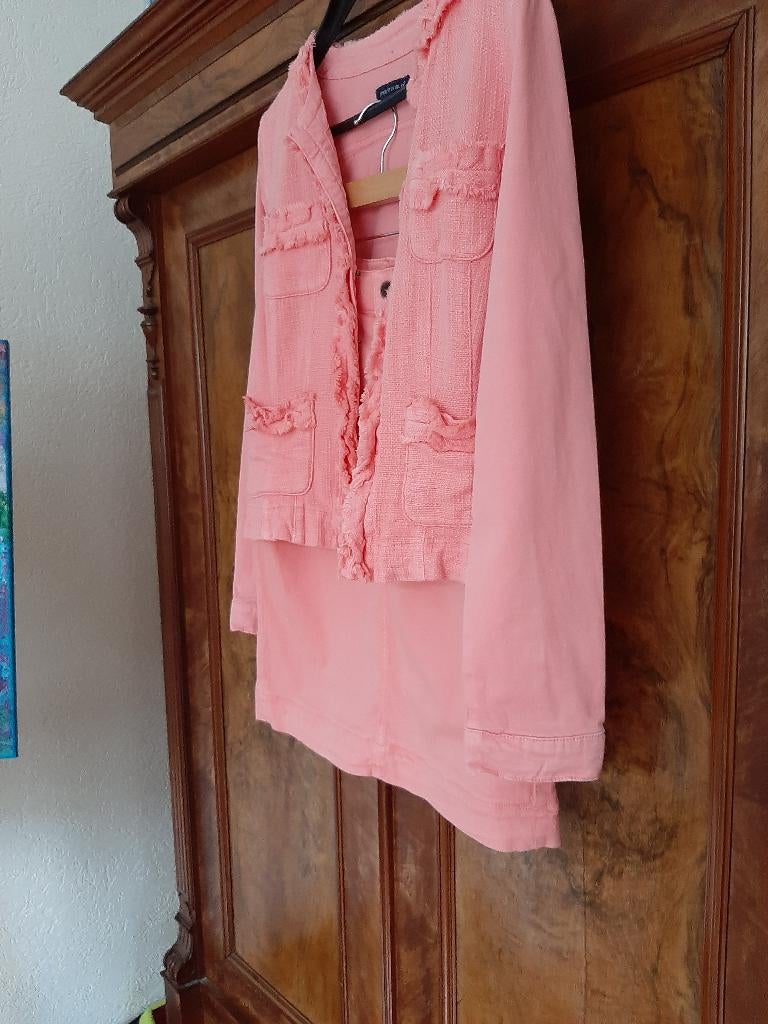 Josephine & Co oranjerose mantelpak 38/40, Maat 38/40 (M), Josephine & Co, Kostuum of Pak, Oranje