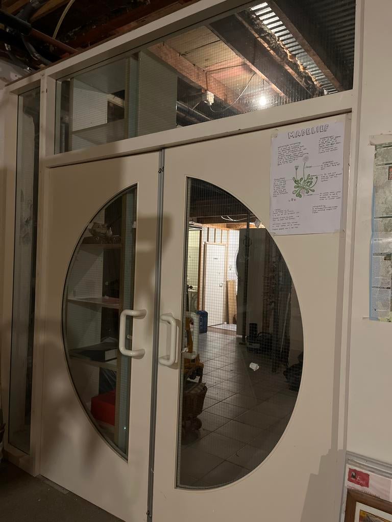 Klapdeuren met draadglas, Doe-het-zelf en Verbouw, Ophalen, Gebruikt, 80 tot 100 cm, Binnendeur