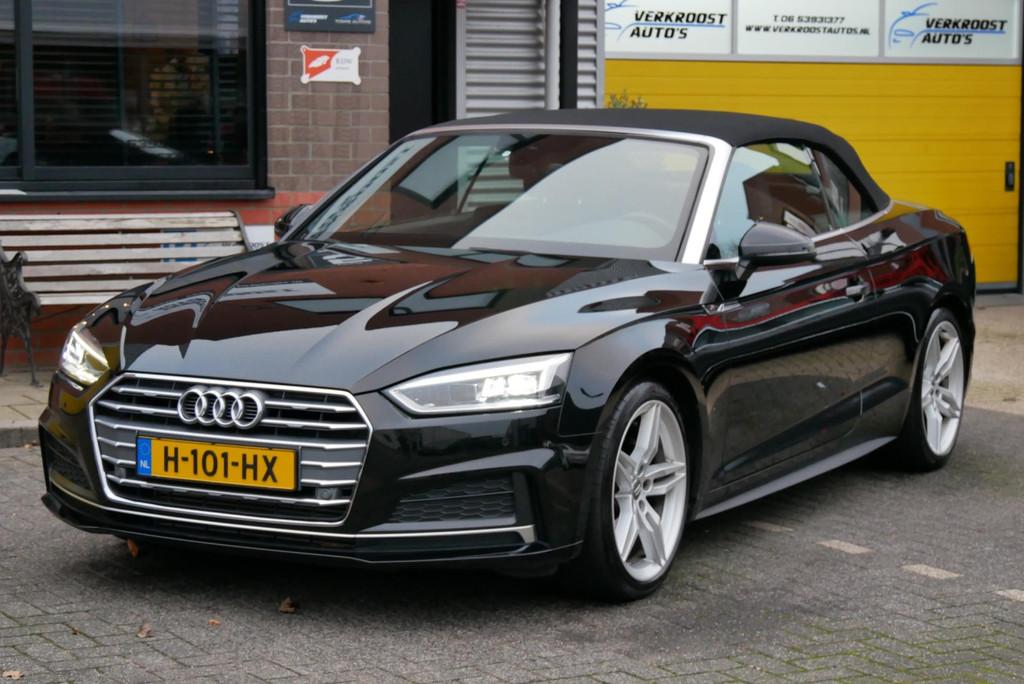 Audi A5 Cabriolet 2.0 TFSI S-line Pro Line Plus.facelift. na, Gebruikt, 4 stoelen, Bluetooth, Zwart