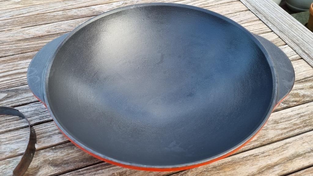 Gietijzeren Wok met Steun voor Gasfornuis, Ophalen, Gebruikt, Gietijzer, Wok