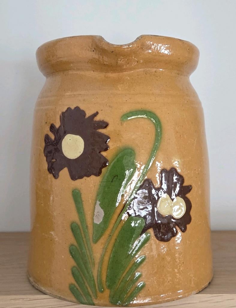 Antieke aardewerk Elzas kan, hoogte 18 cm, Ophalen of Verzenden