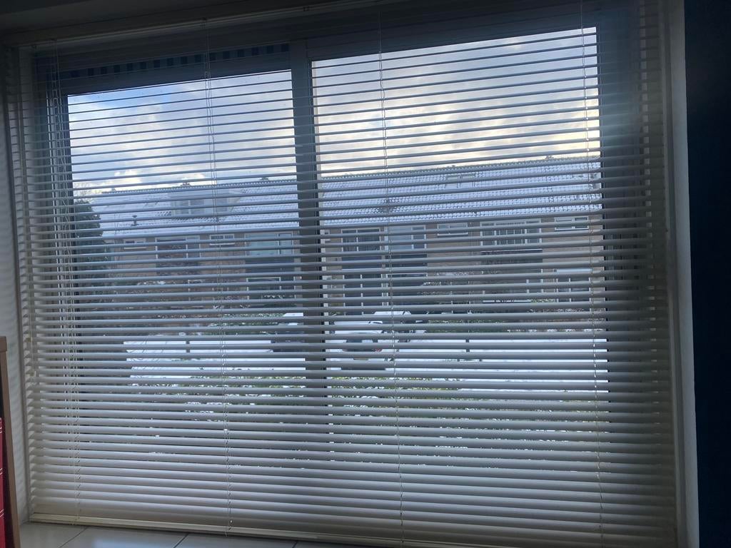 Jaloezieen creme kleur, Ophalen, Gebruikt, 100 tot 150 cm, 150 tot 200 cm