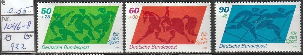 Bund Sporthilfe '80 Michel 1046-8 Nr.922p, Verzenden, BRD, Postfris