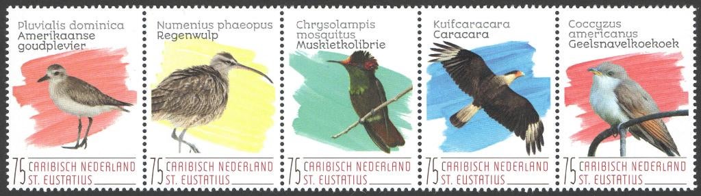 Caribisch Nederland 227 strip v 5 postfris St Eustatius 2020, Ophalen of Verzenden, Postfris