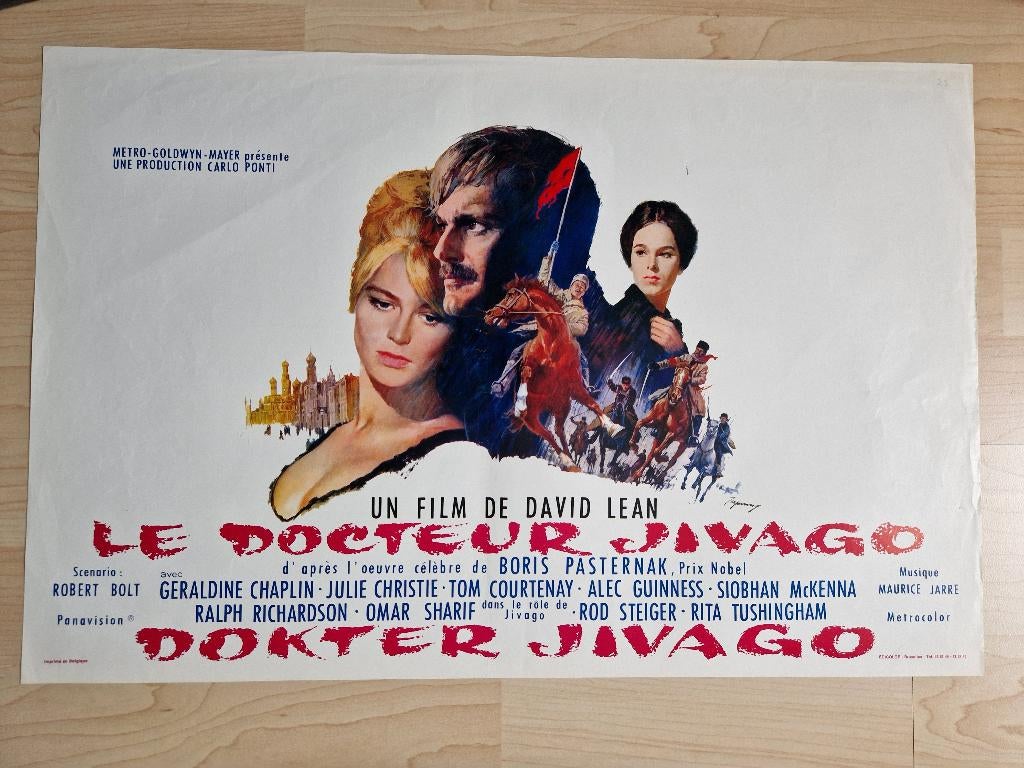 filmaffiche Doctor Zhivago 1965 filmposter, Rechthoekig Liggend, Ophalen of Verzenden, Zo goed als nieuw, A1 t/m A3