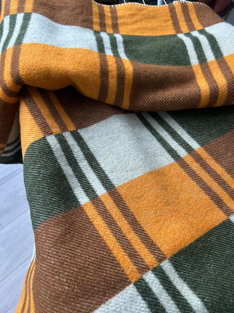 Wollen deken vintage retro, Huis en Inrichting, Woonaccessoires | Plaids en Woondekens, Ophalen of Verzenden, Gebruikt