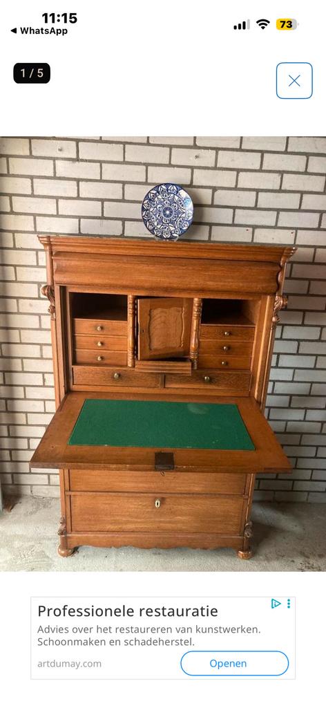 Biedermeier kast/ bureau, Ophalen, Zo goed als nieuw