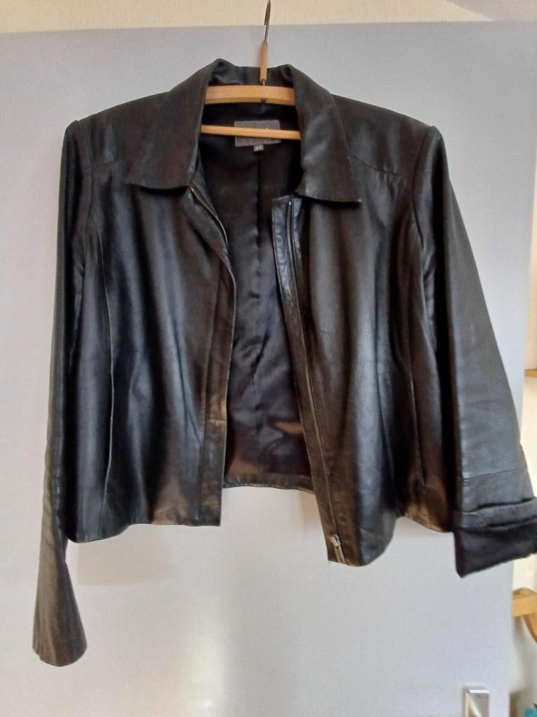 A-rticles leren jasje maat 42 - Zo goed als nieuw!, Zwart, Maat 42/44 (L), Ophalen of Verzenden, Zo goed als nieuw