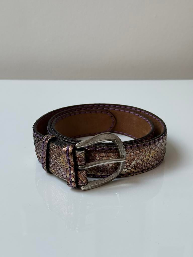 JMADE Pythonleren Riem – Paars & Goud – Echt Python – 105 cm, Kleding | Dames, Riemen en Ceinturen, Overige kleuren, Echt leder