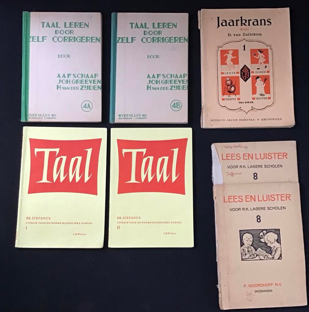 Vintage schoolboekjes taalonderwijs '40-'60, Ophalen of Verzenden, Gelezen