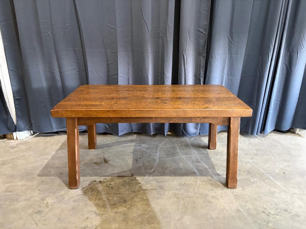 gedusselt boeren eiken eettafel, Huis en Inrichting, Tafels | Eettafels, Eikenhout, Zo goed als nieuw, 150 tot 200 cm, Vier personen