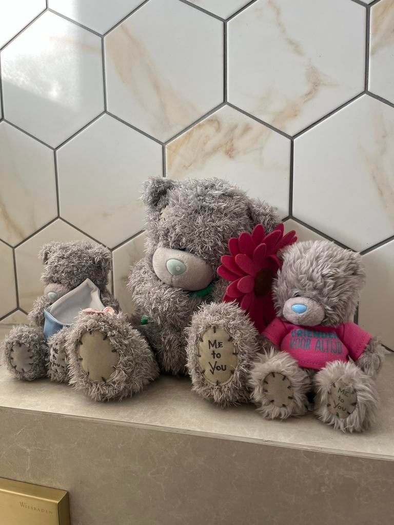 Schattige Me To You beren knuffels 3 stuks, Verzamelen, Ophalen of Verzenden, Zo goed als nieuw, Stoffen beer, Me To You