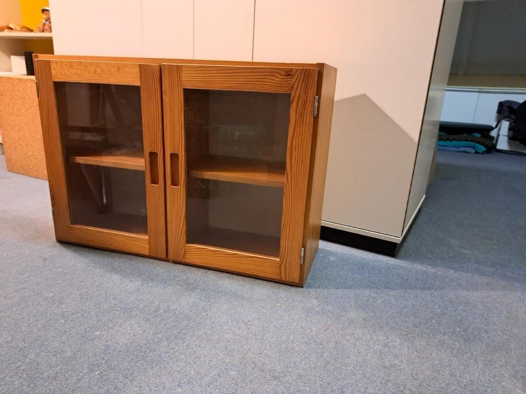 2 Keuken Servieskastjes met Glasdeuren, Ophalen, Landelijk, Minder dan 100 cm, 25 tot 50 cm