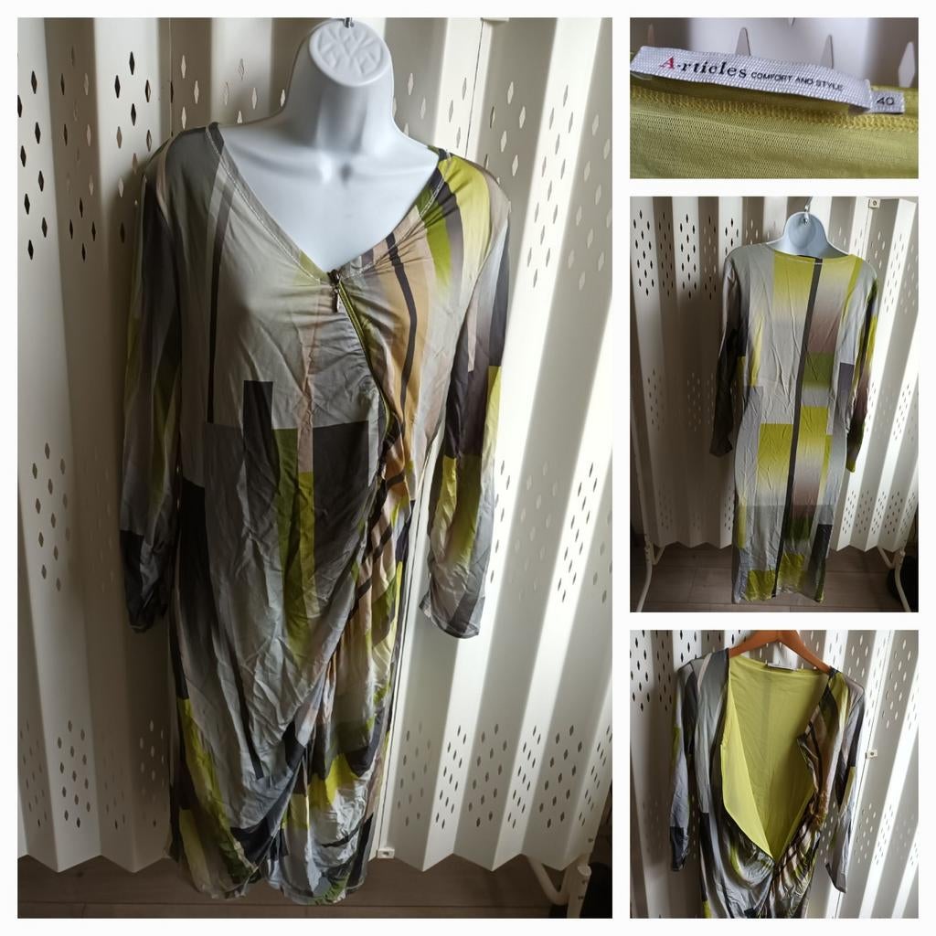 A-rticles damesjurk/vest ritssluiting colourblocking stretch, Maat 38/40 (M), Ophalen of Verzenden, Zo goed als nieuw, A-rticles