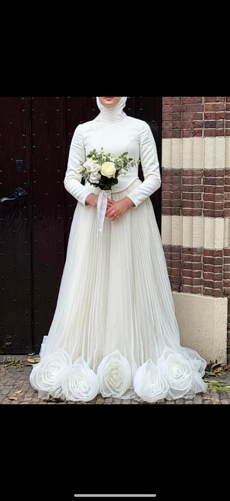 Mooie verlovingsjurk - kan schoongemaakt worden, Ophalen of Verzenden, Gedragen, Wit, Trouwjurk