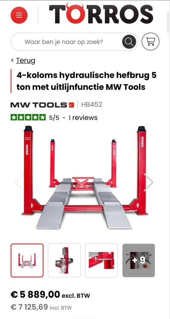 Hydraulische 4-koloms hefbrug 5 ton - Nieuw, Ophalen, Nieuw