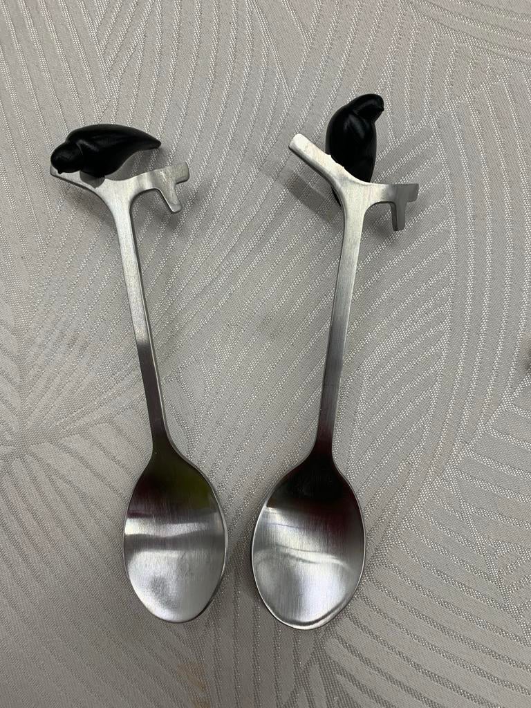 Dove PO Lepeltjes Set van 2, Ophalen, Zo goed als nieuw, Rvs of Chroom, Los bestek