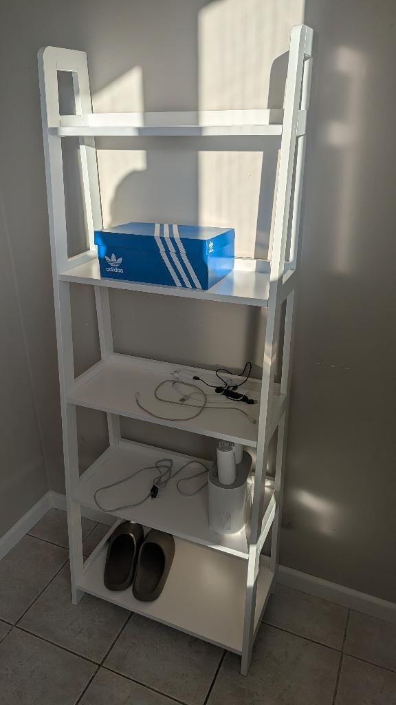 Jysk - Wandrek HERNING 5 schappen wit, Huis en Inrichting, Ophalen, Overige materialen, Zo goed als nieuw, Minder dan 150 cm