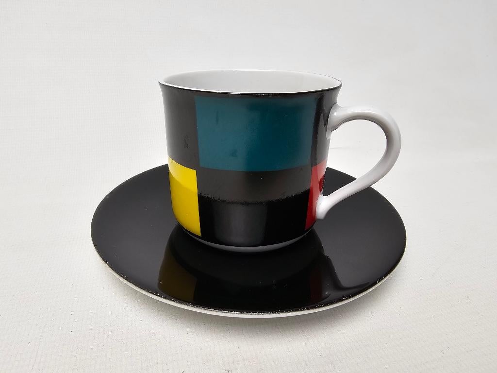 # Piro Mondriaan Kop en Schotel, Gebruikt, Ophalen of Verzenden, Wedgwood, Kop(pen) en/of Schotel(s)