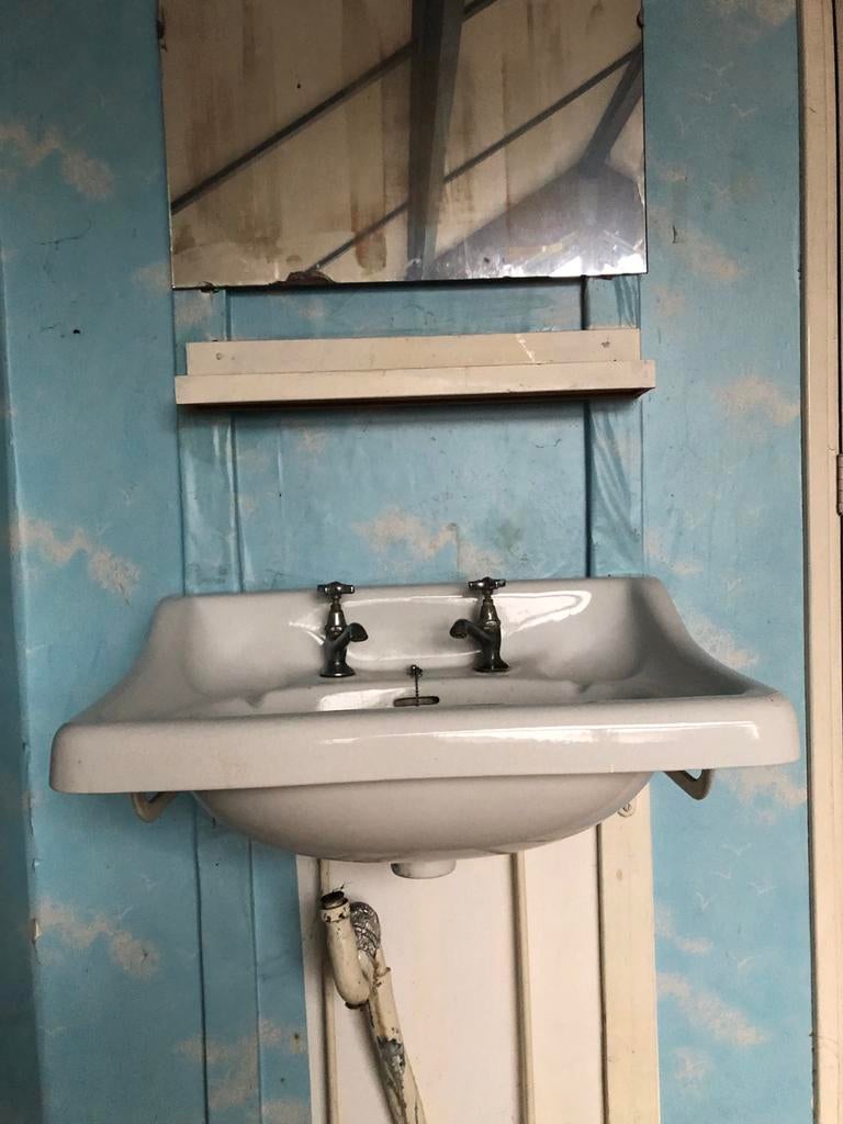 Vintage Wastafel, Huis en Inrichting, Badkamer | Badkamermeubels, Ophalen, Minder dan 50 cm, Gebruikt, Minder dan 100 cm