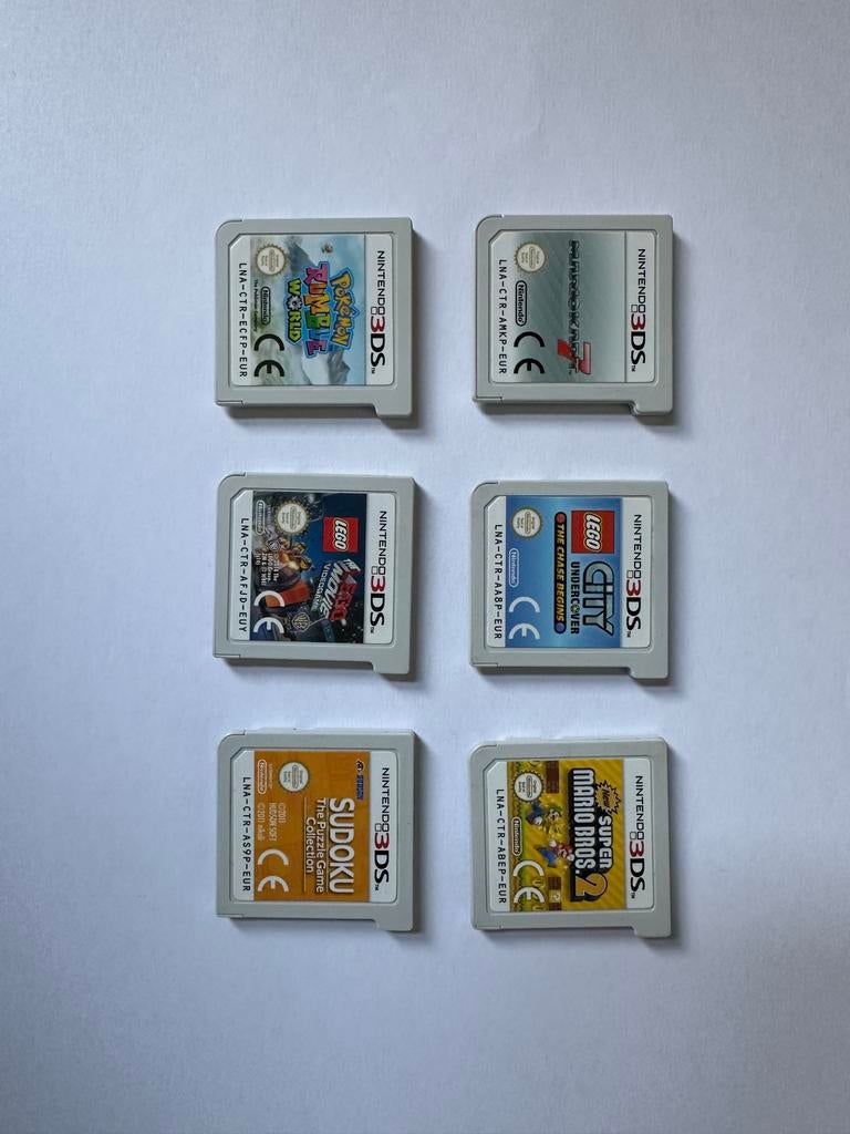6 Nintendo 3DS games: Mario, Pokémon, Lego, Sudoku, Ophalen of Verzenden, Gebruikt, Overige genres