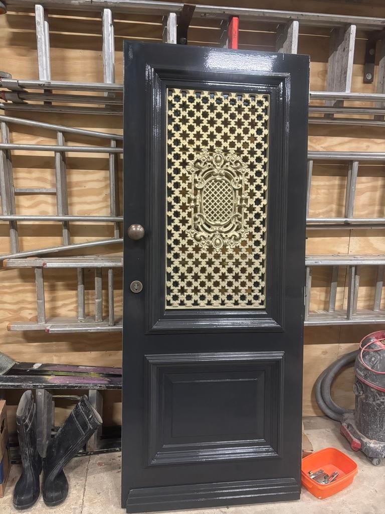 Mooie voordeur, driepunt sluiting, met raam, Doe-het-zelf en Verbouw, Deuren en Horren, Ophalen, 80 tot 100 cm, Glas, 200 tot 215 cm