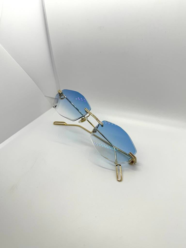 Nieuwe Cartier Zonnebril - Luxe en Stijlvol, Overige merken, Zonnebril, Blauw, Nieuw