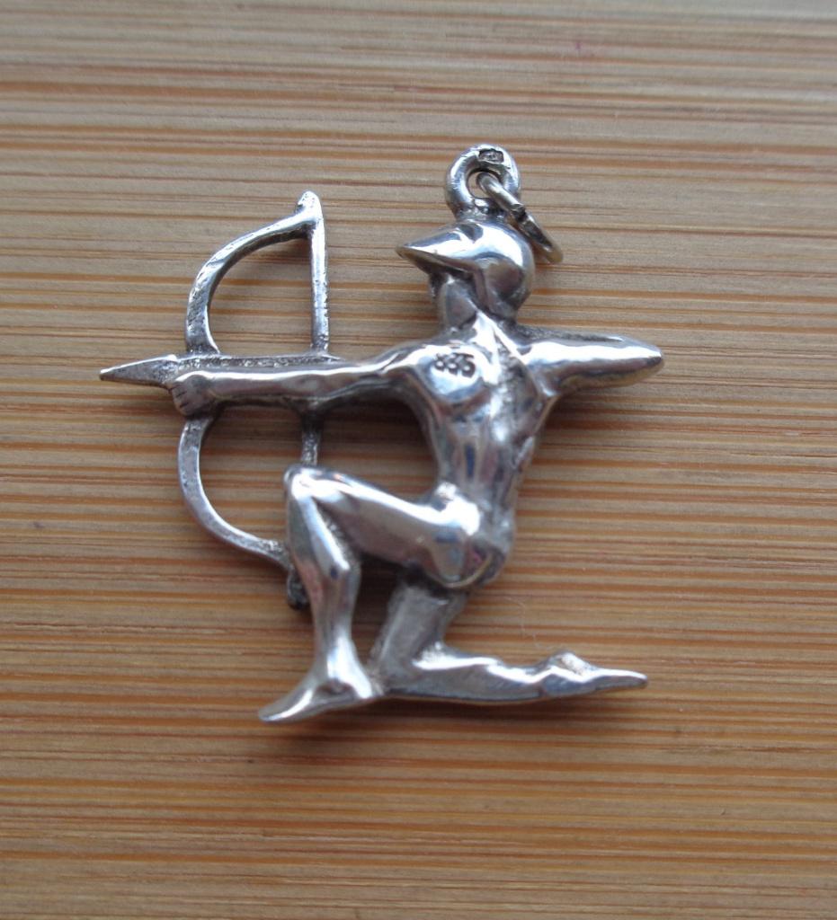 zilveren vintage hanger boogschutter [907], Verzenden, Zo goed als nieuw, Kruis of Symbool, Zilver