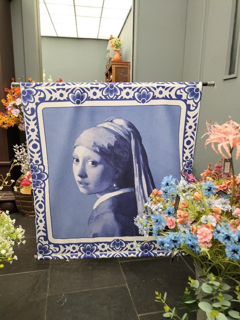 Wanddoek meisje met de parel oorbellen - adviesprijs €47,95, Ophalen, Na, Na, Nieuw