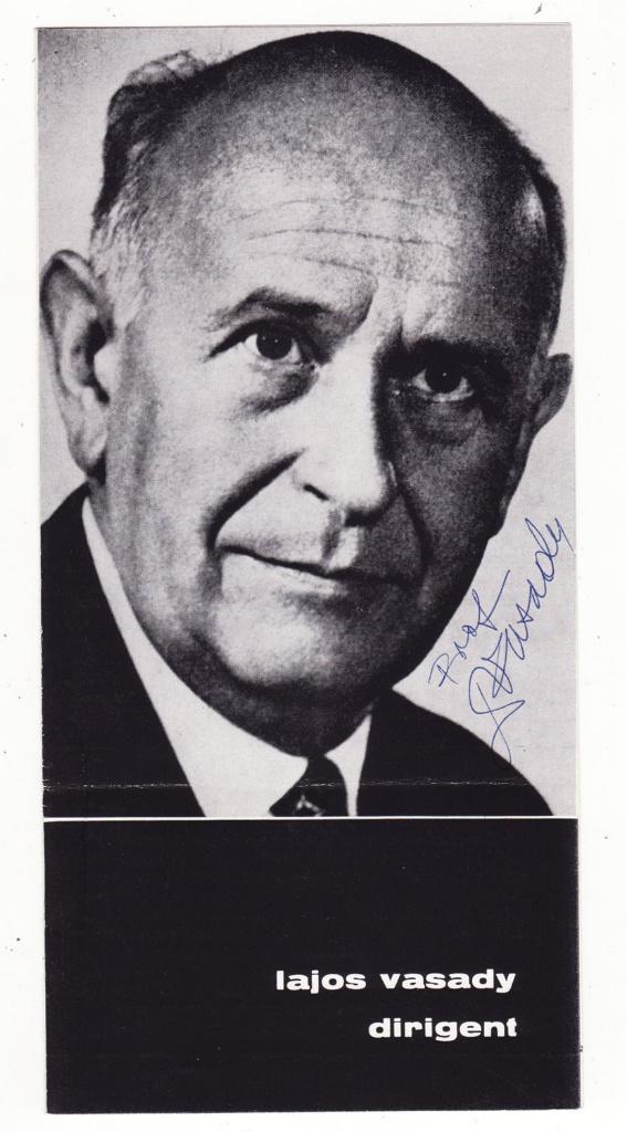 Lajos Vasady dirigent gesigneerde folder handtekening, Gebruikt, Verzenden, Overige typen, X