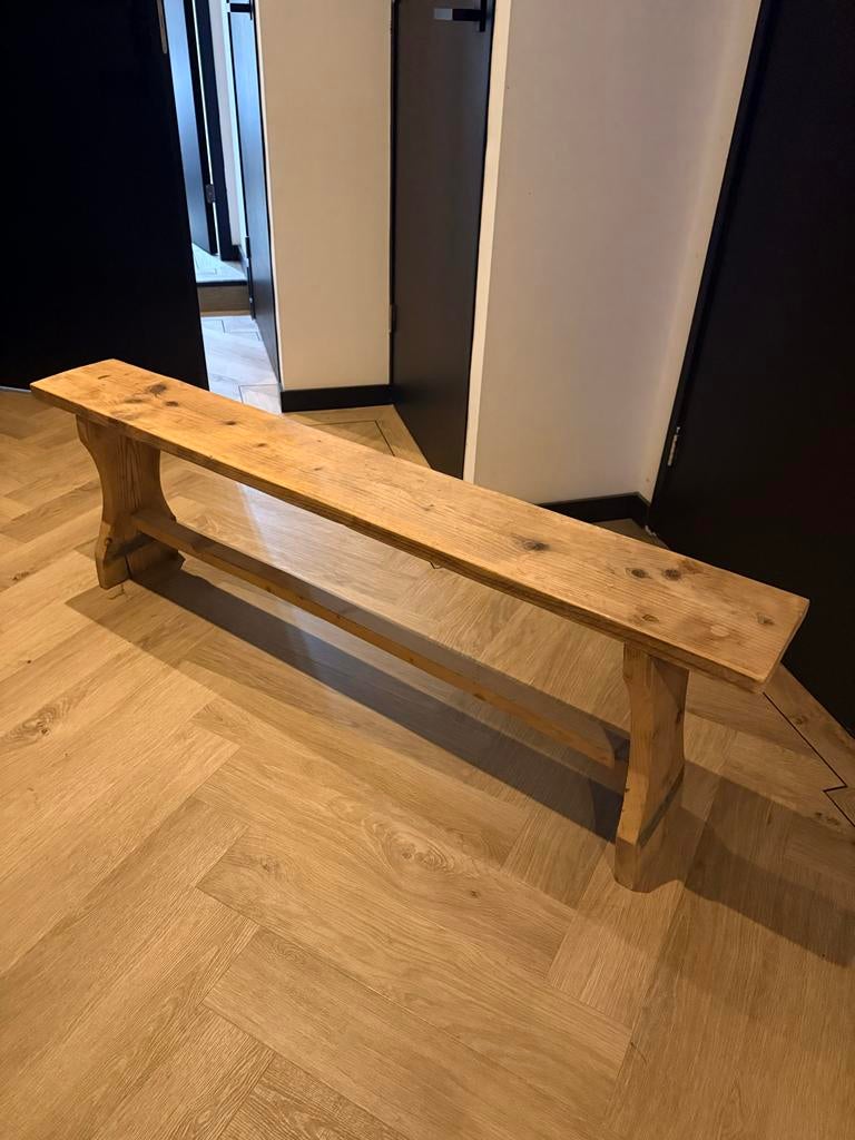 Leuk houten bankje, Gebruikt, Bruin, Ophalen of Verzenden, Eén