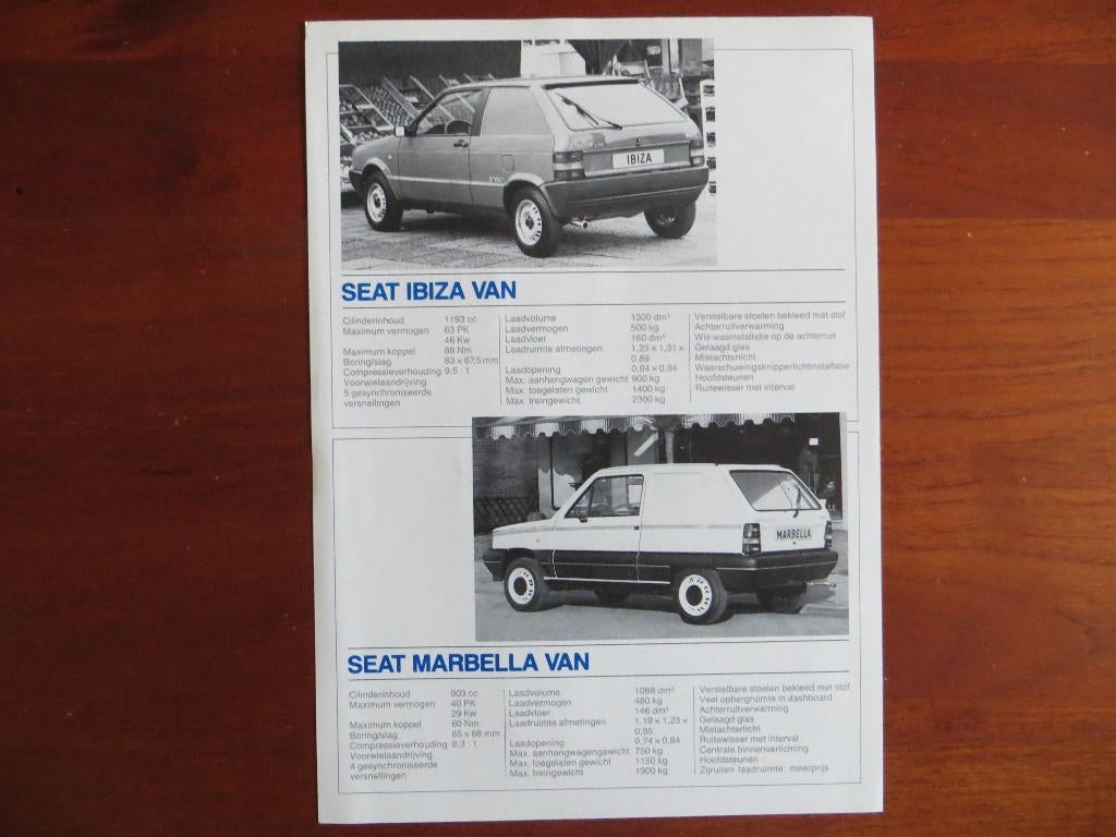 Seat Bedrijfswagens Terra Ibiza Van Marbella Van +prijslijst, Ophalen of Verzenden, Nieuw, Overige merken