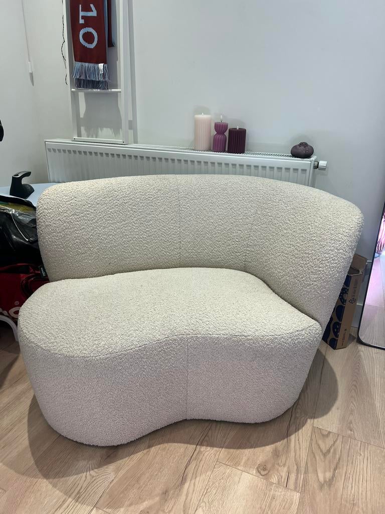 Woood bankje - Crème teddy 🤍, Huis en Inrichting, Banken | Sofa's en Chaises Longues, Ophalen, Japandi, Tweepersoons, 75 tot 100 cm