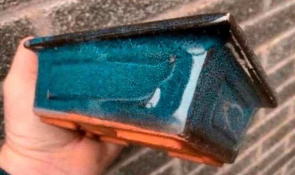 Bonsai schaal blauw geglazuurd aardewerk 15,4x10,5x5,2, Tuin en Terras, Bloempotten, Ophalen of Verzenden, Zo goed als nieuw, Aardewerk