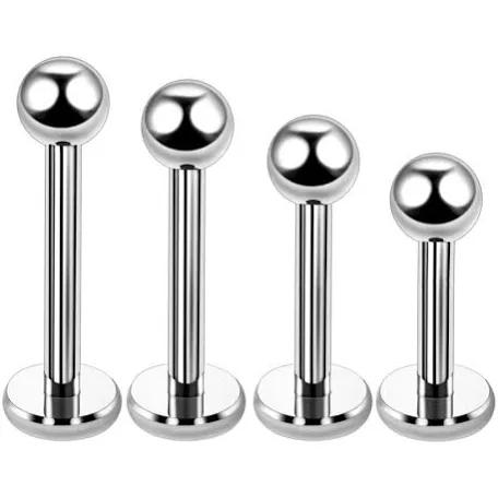 10x titanium zilver of pvd gouden labrets, Sieraden, Tassen en Uiterlijk, Piercings, Nieuw, Oor- of Traguspiercing, Overige materialen