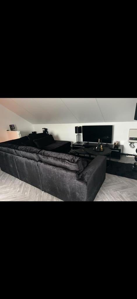 Luxe Velvet Croco Hoekbank (Nieuwstaat), Huis en Inrichting, Banken | Bankstellen, Ophalen, Nieuw, Vierpersoons of meer, Stof