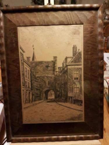 Pen tekening gevangenpoort voor 1923 C. Klarenbeek (?), Antiek en Kunst, Ophalen